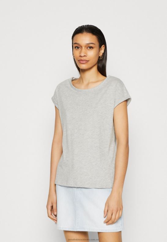 3-pack basic t-shirt vit/melerad ljusgrå Anna Field 42BF6344 kvinnor