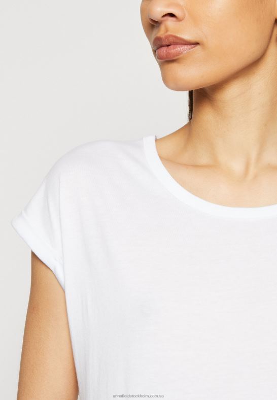 3-pack basic t-shirt vit/melerad ljusgrå Anna Field 42BF6344 kvinnor