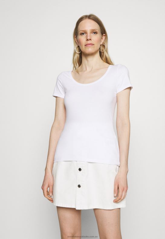 3-pack basic t-shirt vit/melerad ljusgrå/ljusgrön Anna Field 42BF6342 kvinnor
