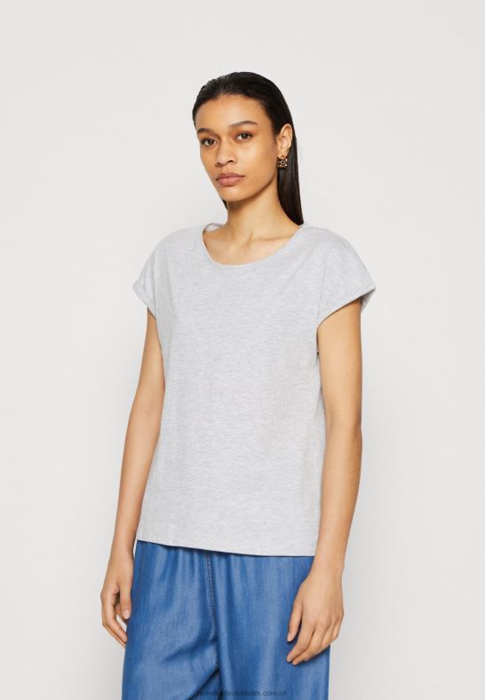 3-pack basic t-shirt vit/melerad ljusgrå/mörkgul Anna Field 42BF6308 kvinnor