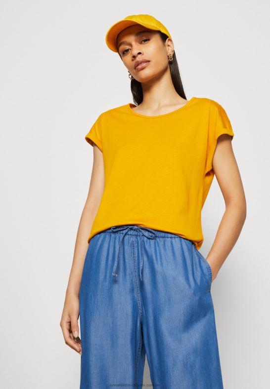 3-pack basic t-shirt vit/melerad ljusgrå/mörkgul Anna Field 42BF6308 kvinnor