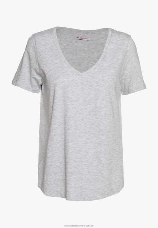 basic t-shirt melerad ljusgrå/blå Anna Field 42BF6334 kvinnor