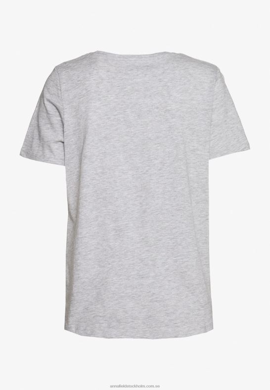 basic t-shirt melerad ljusgrå/blå Anna Field 42BF6334 kvinnor