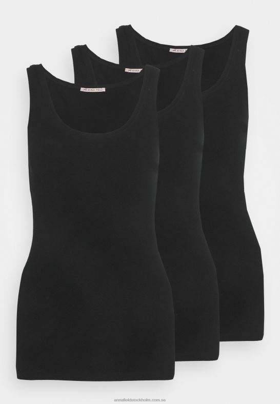 basic tank 3er pack topp svart/svart/svart Anna Field 42BF6468 kvinnor