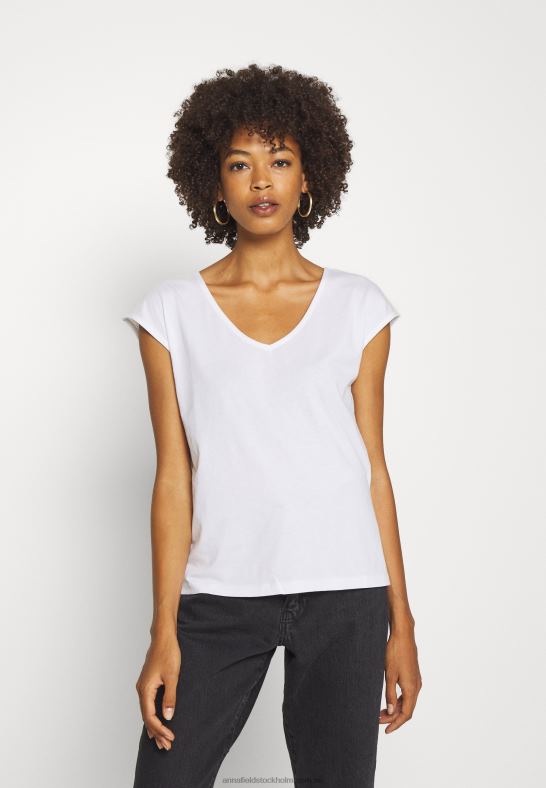 basic v-neck drop shoulder 2 pack basic t-shirt svart/vit Anna Field 42BF6261 kvinnor