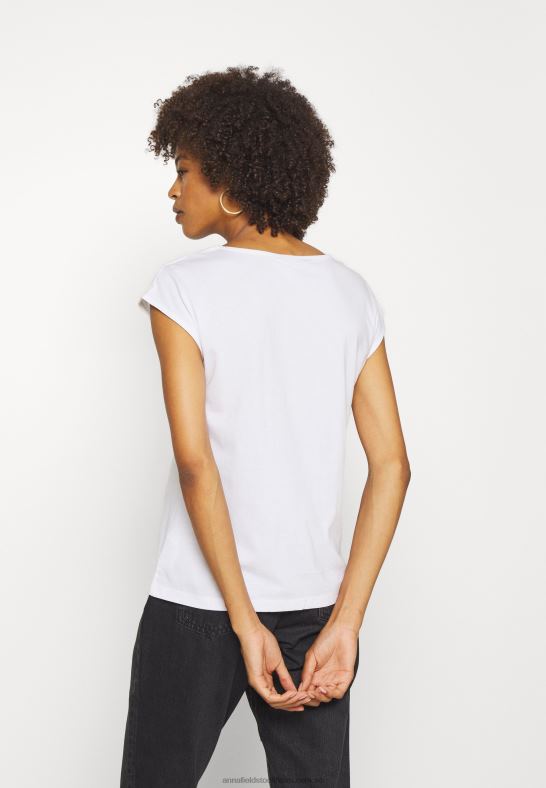 basic v-neck drop shoulder 2 pack basic t-shirt svart/vit Anna Field 42BF6261 kvinnor