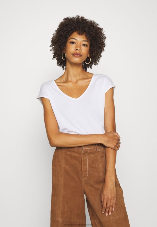 basic v-neck drop shoulder 2 pack basic t-shirt vit/vit Anna Field 42BF6297 kvinnor
