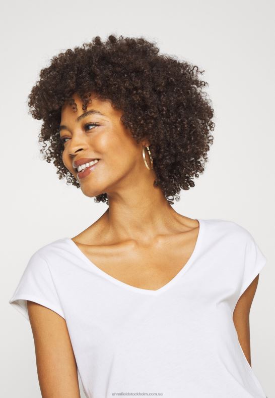 basic v-neck drop shoulder 2 pack basic t-shirt vit/vit Anna Field 42BF6297 kvinnor