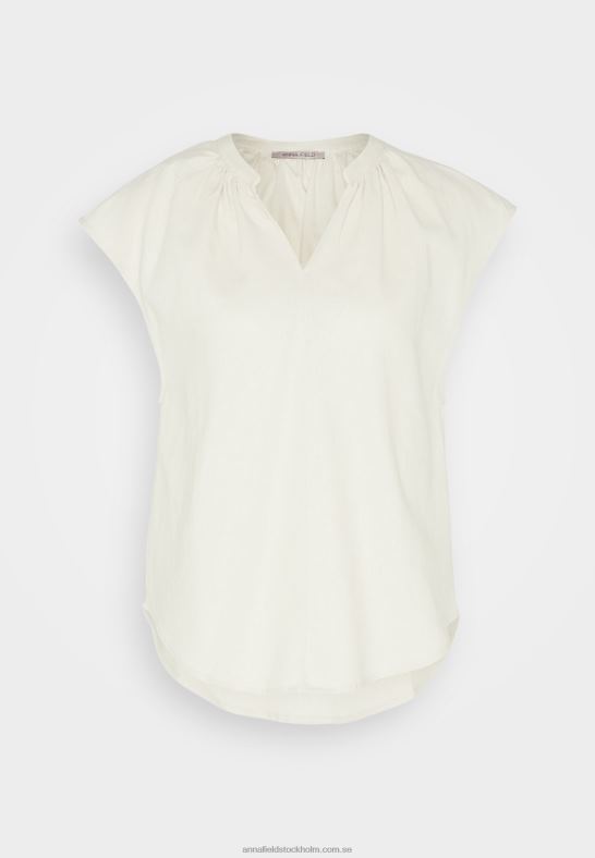 t-shirt med skjorttryck i linnemix beige Anna Field 42BF6336 kvinnor