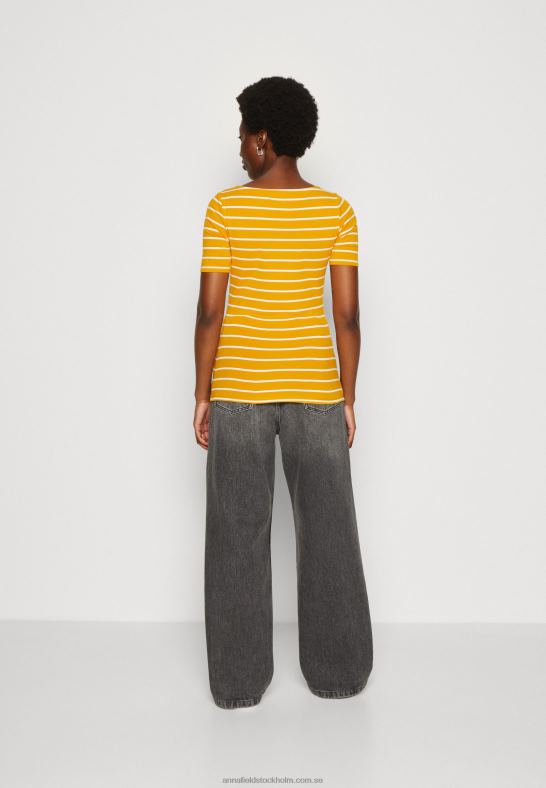 tryck t-shirt mörkgul/vit Anna Field 42BF6295 kvinnor