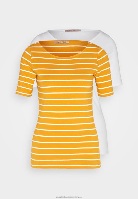 tryck t-shirt mörkgul/vit Anna Field 42BF6295 kvinnor