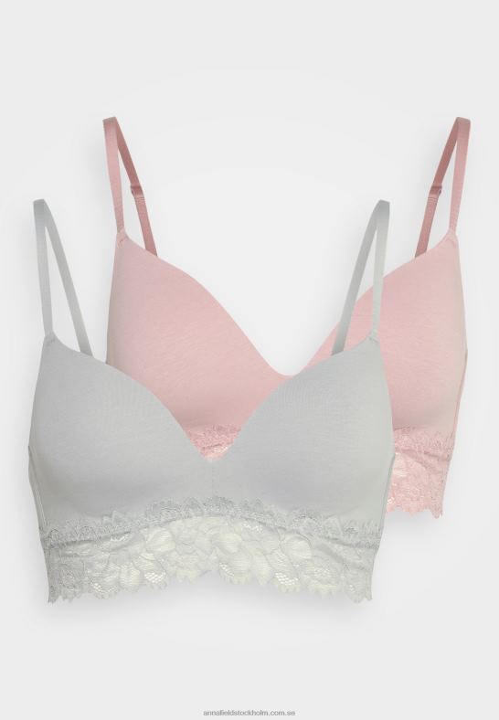 2-pack triangel-bh grå/rosa Anna Field 42BF6924 kvinnor