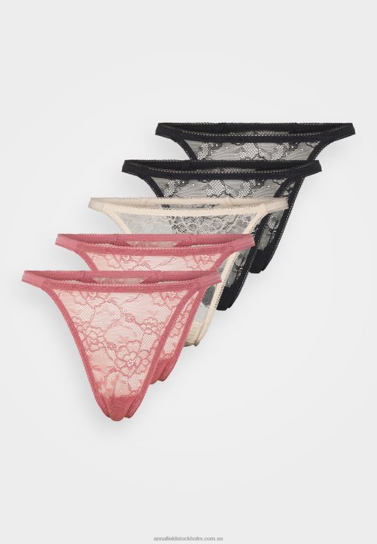 5-pack stringtrosa svart/nude/rosa Anna Field 42BF6963 kvinnor