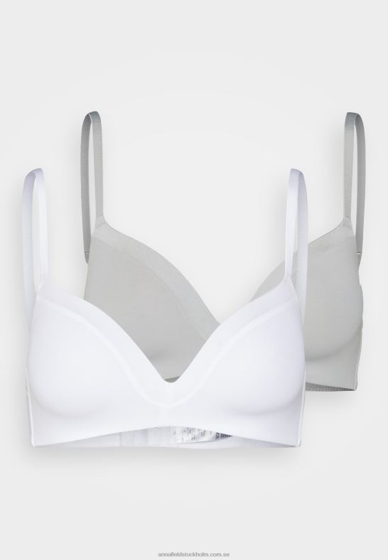 edison 2-pack t-shirt bh utan tråd vit/grå Anna Field 42BF6915 kvinnor