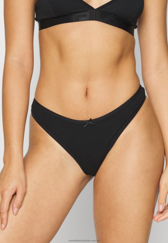 georgina 7pps stringtrosa i bomull svart/rosa Anna Field 42BF6993 kvinnor