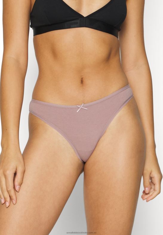georgina 7pps stringtrosa i bomull svart/rosa Anna Field 42BF6993 kvinnor