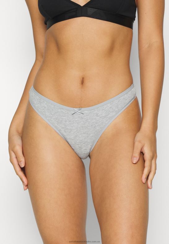 georgina 7pps stringtrosa i bomull svart/rosa Anna Field 42BF6993 kvinnor