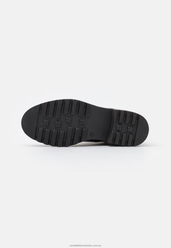 ankelboots med snörning i läder svarta Anna Field 42BF62026 kvinnor