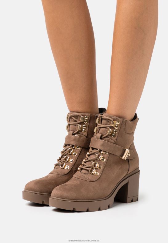 ankelboots med snörning i taupe Anna Field 42BF61907 kvinnor