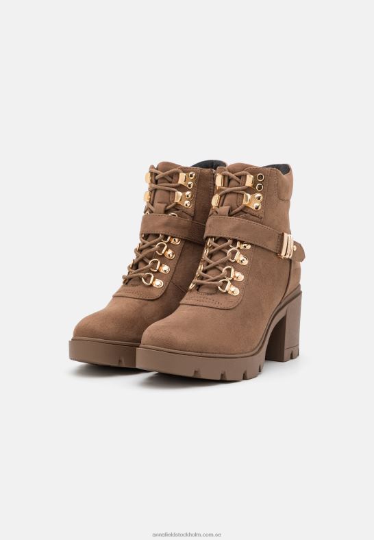 ankelboots med snörning i taupe Anna Field 42BF61907 kvinnor