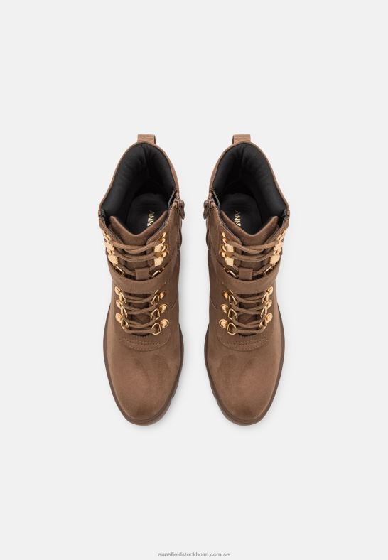 ankelboots med snörning i taupe Anna Field 42BF61907 kvinnor