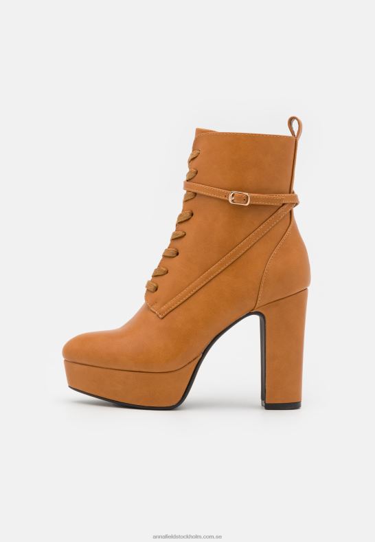 ankelboots med snörning konjak Anna Field 42BF62031 kvinnor