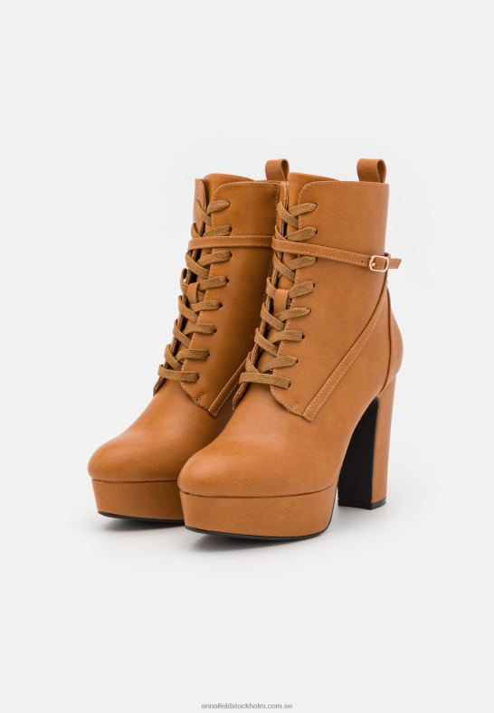 ankelboots med snörning konjak Anna Field 42BF62031 kvinnor