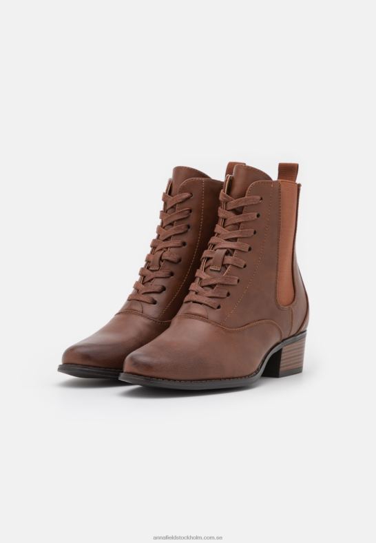 ankelboots med snörning konjak Anna Field 42BF62042 kvinnor