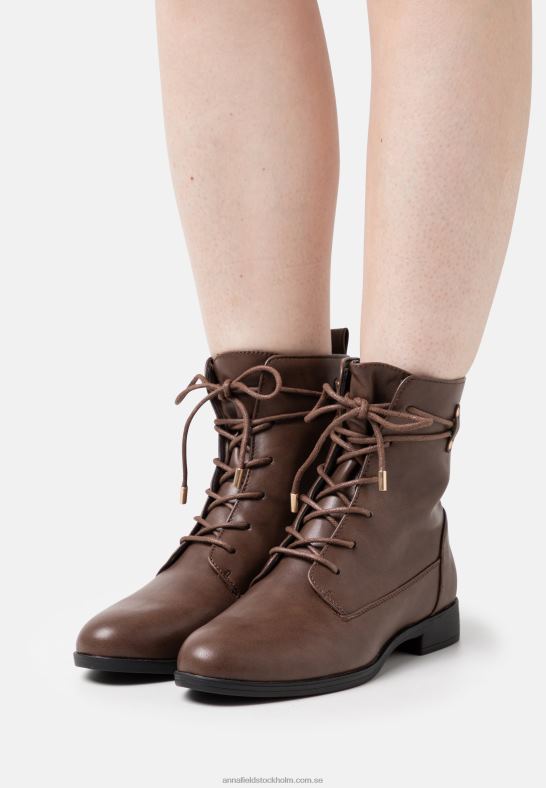 ankelboots med snörning mörkbruna Anna Field 42BF62014 kvinnor