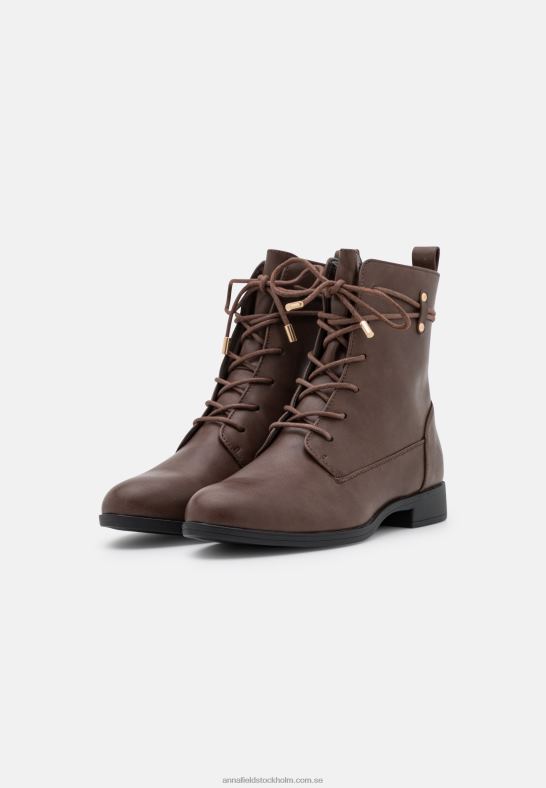 ankelboots med snörning mörkbruna Anna Field 42BF62014 kvinnor