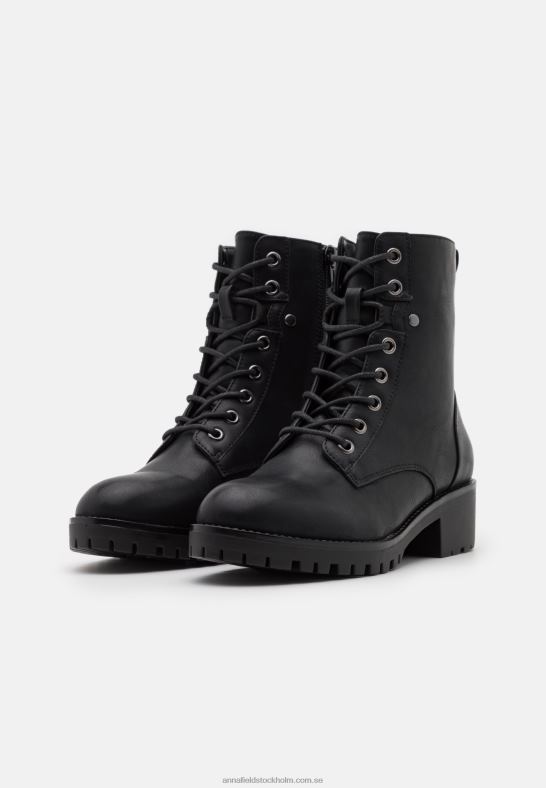 ankelboots med snörning svarta Anna Field 42BF62013 kvinnor