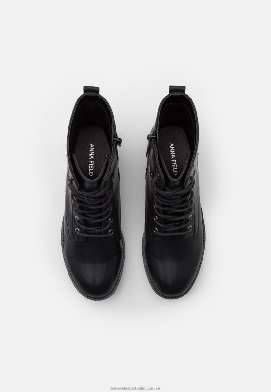 ankelboots med snörning svarta Anna Field 42BF62013 kvinnor