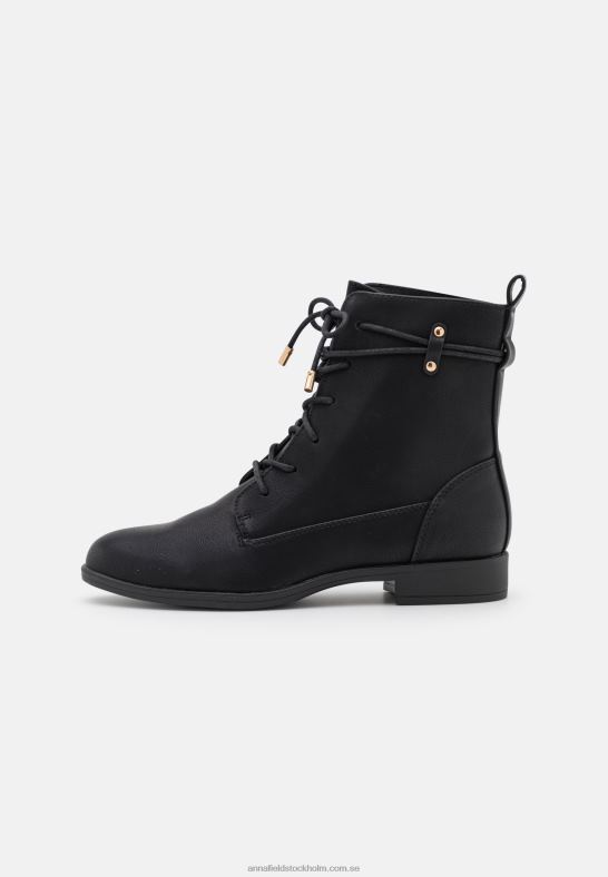 ankelboots med snörning svarta Anna Field 42BF62016 kvinnor