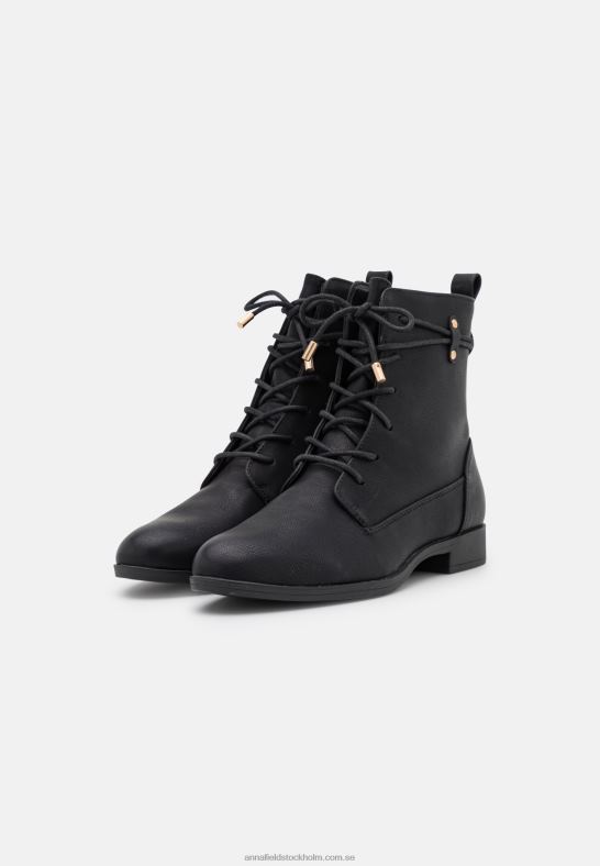 ankelboots med snörning svarta Anna Field 42BF62016 kvinnor
