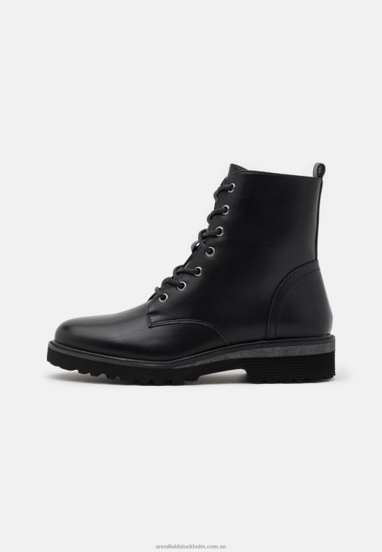 ankelboots med snörning svarta Anna Field 42BF62019 kvinnor