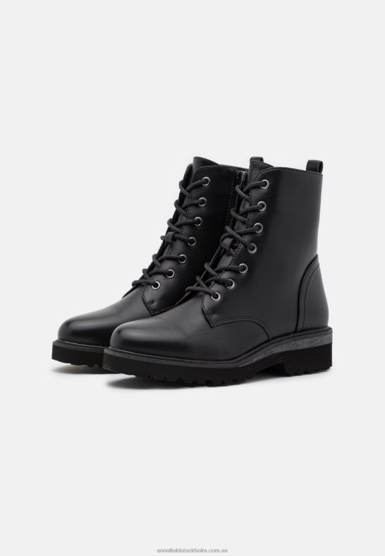 ankelboots med snörning svarta Anna Field 42BF62019 kvinnor
