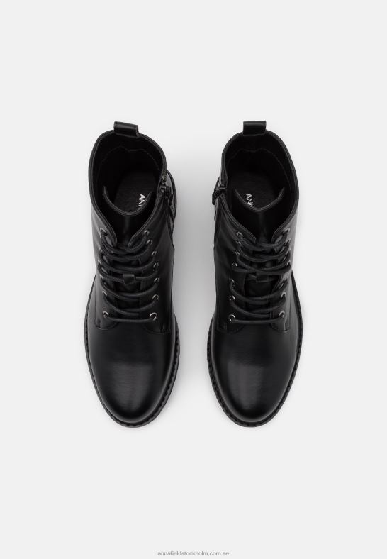 ankelboots med snörning svarta Anna Field 42BF62019 kvinnor