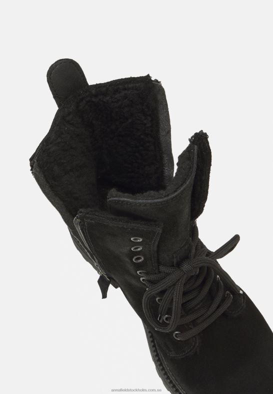 ankelboots med snörning svarta Anna Field 42BF62038 kvinnor