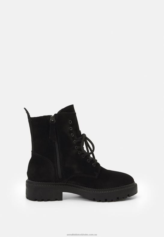 ankelboots med snörning svarta Anna Field 42BF62038 kvinnor