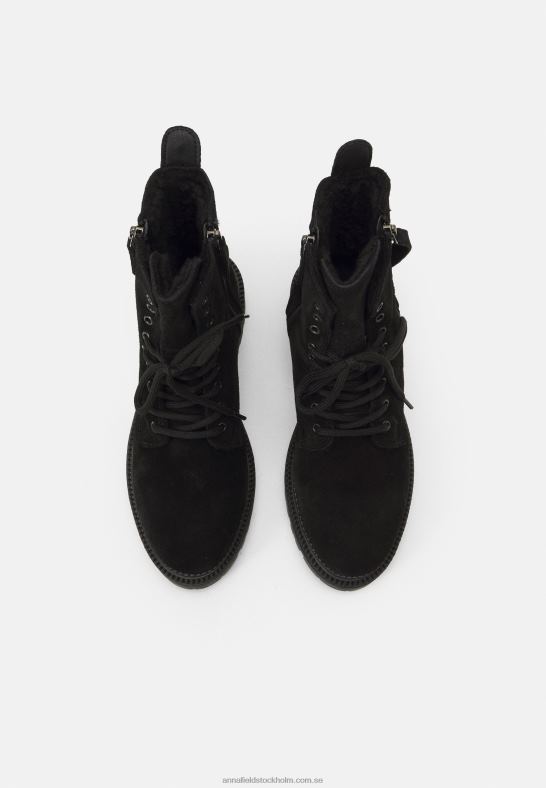 ankelboots med snörning svarta Anna Field 42BF62038 kvinnor