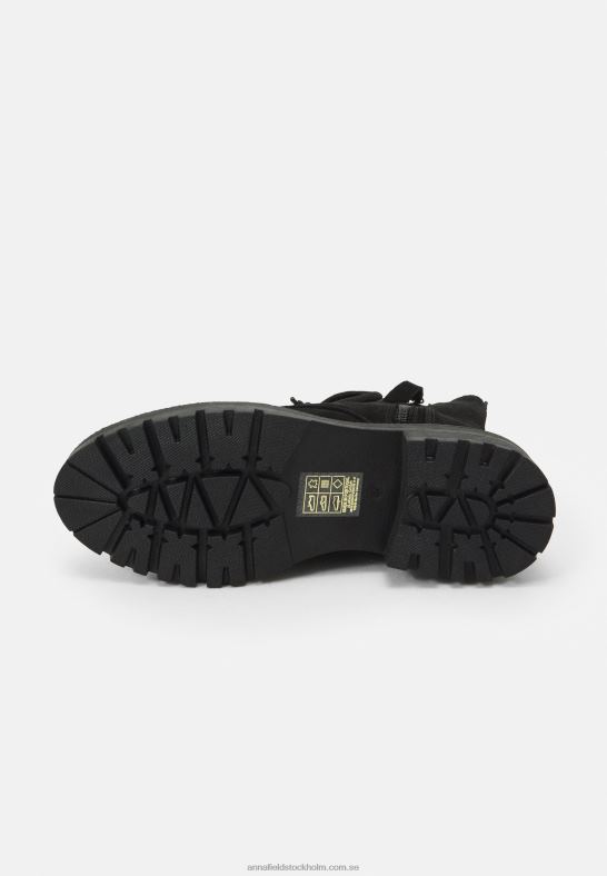 ankelboots med snörning svarta Anna Field 42BF62038 kvinnor