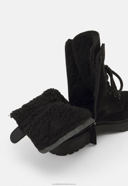 ankelboots med snörning svarta Anna Field 42BF62038 kvinnor