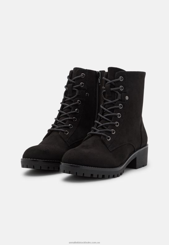 ankelboots med snörning svarta Anna Field 42BF62045 kvinnor
