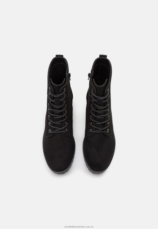 ankelboots med snörning svarta Anna Field 42BF62045 kvinnor