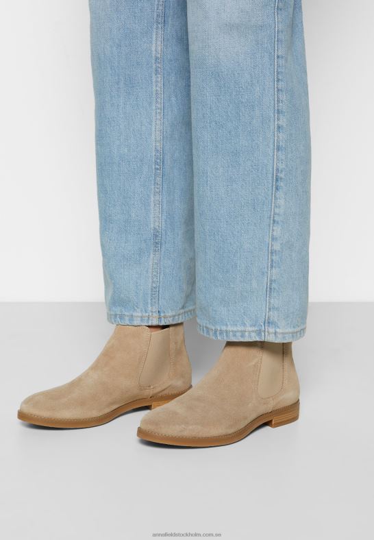 ankelstövlar i läder beige Anna Field 42BF62005 kvinnor
