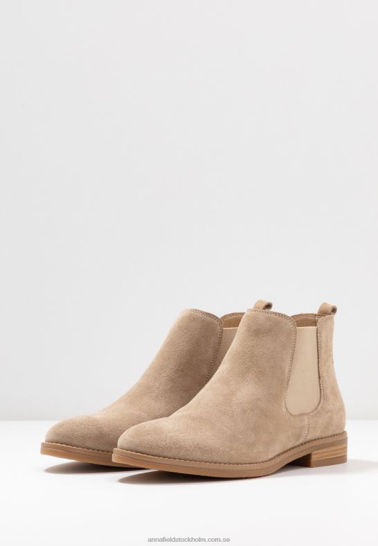 ankelstövlar i läder beige Anna Field 42BF62005 kvinnor