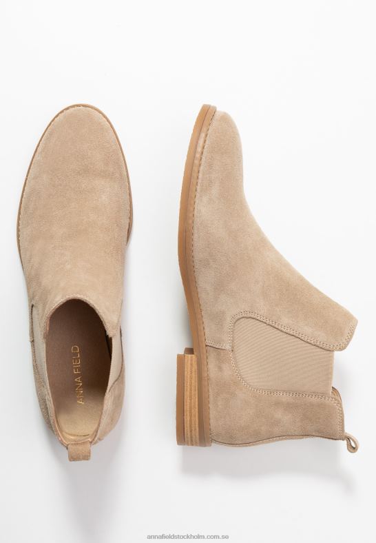 ankelstövlar i läder beige Anna Field 42BF62005 kvinnor
