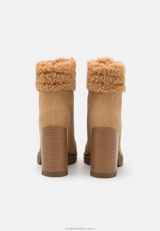ankelstövlar med snörning i läder beige Anna Field 42BF62024 kvinnor