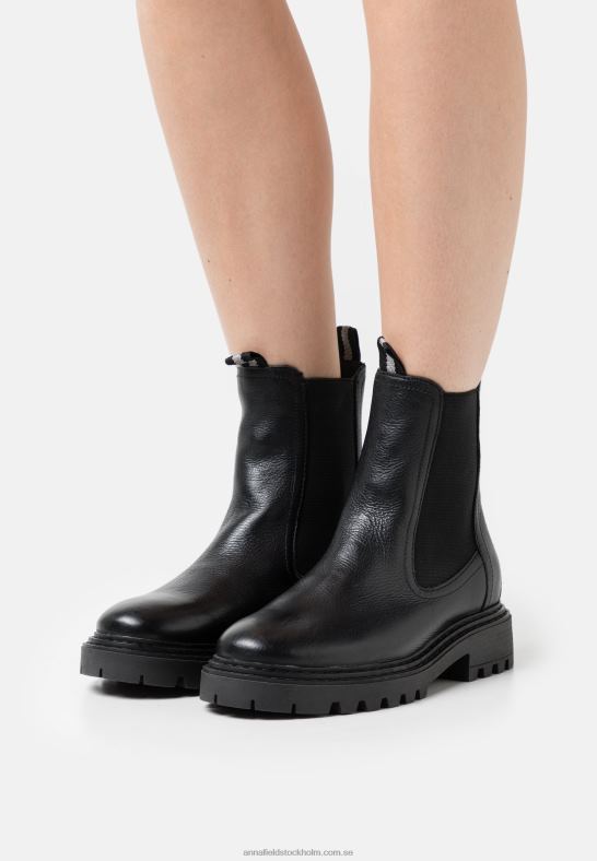 klassiska ankelboots i läder svart Anna Field 42BF61971 kvinnor