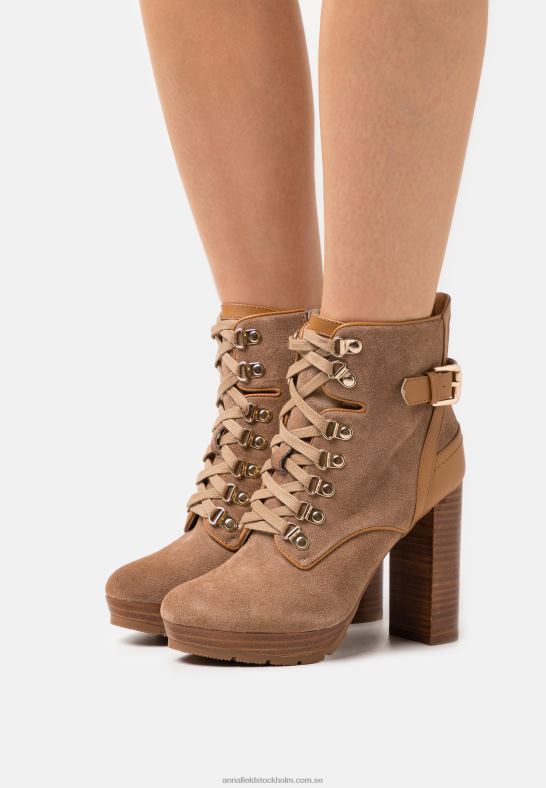 läder ankelboots med snörning konjak Anna Field 42BF62018 kvinnor